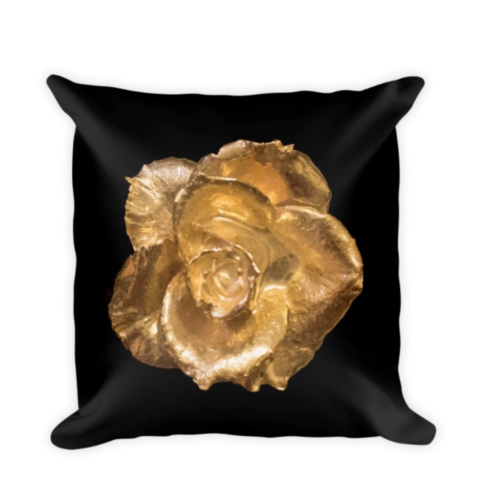 Ventcri Home Black Rose Gold Drip Throw Pillow